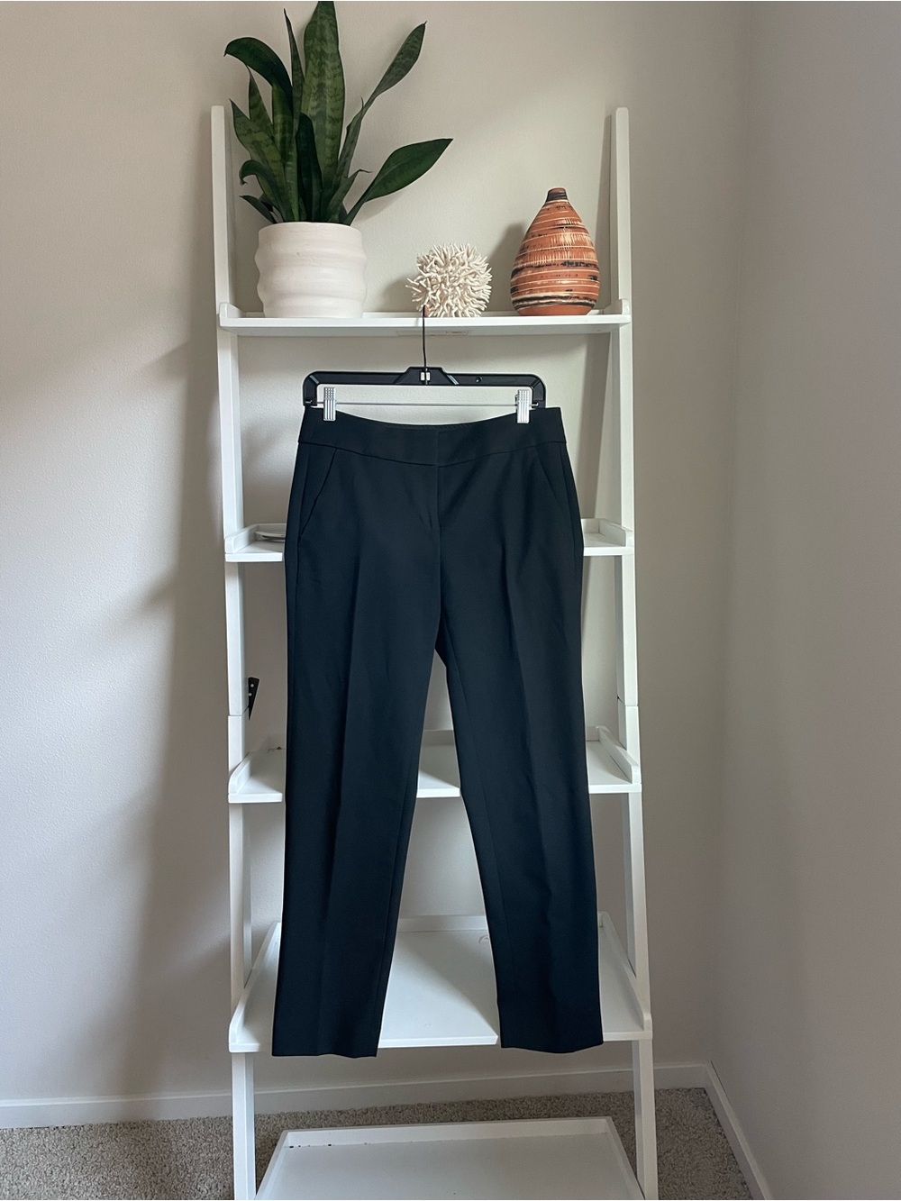 LOFT Black Straight-Leg Trousers
